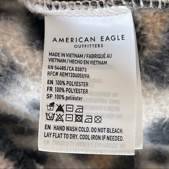 American Eagle Outfitters Animal Print Leopard Sherpa Fleece Hoodie Sweatshirt - Picture 9 of 10
